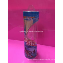 Clear Column/Cylinder Plastic Box for display (printed box)